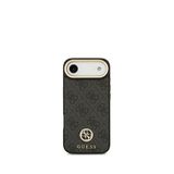 Guess iPhone 17 Air Siyah Taşlı 4G Logolu Gold Kamera Çerçeveli Magsafe Uyumlu Telefon Kılıfı