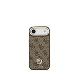 Guess iPhone 17 Air Taşlı 4G Logolu Gold Kamera Çerçeveli Magsafe Uyumlu Telefon Kılıfı