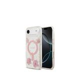 Guess iPhone 17 Air Transparan Resin Flowers Magsafe Uyumlu Pembe Telefon Kılıfı