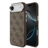 Guess İphone 17 Air Uyumlu Kılıf Lisanslı M-Safe Özellikli 4G Klasik Yazı Logolu Kapak Kahverengi