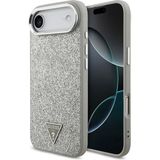 Guess İphone 17 Air Uyumlu Kılıf Lisanslı M-Safeli Metal Kamera Çerçeveli Üçgen Logolu Glitter Gri