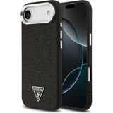 Guess İphone 17 Air Uyumlu Kılıf Lisanslı M-Safeli Metal Kamera Çerçeveli Üçgen Logolu Glitter Siyah