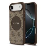 Guess İphone 17 Air Uyumlu Kılıf Lisanslı M-Safeli Yazı Logolu Circle Classic Kapak Kahverengi