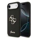 Guess İphone 17 Air Uyumlu Kılıf Orjinal Lisanslı Grained Yazı Logolu Kapak Siyah