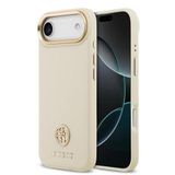 Guess İphone 17 Air Uyumlu Kılıf Orjinal Lisanslı M-Safeli Grained Yazı Ve Taşlı 4G Logolu Kapak Bej