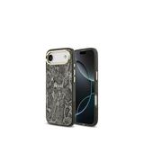 Guess iPhone 17 Air Yazı Logolu Siyah Python Desenli Magsafe Uyumlu Telefon Kılıfı