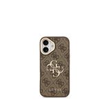 Guess iPhone 17 Büyük 4G Metal Logolu Kalın Askılı Kahverengi Telefon Kılıfı