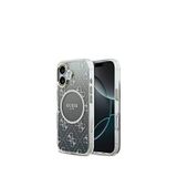 Guess iPhone 17 Gri 4G Desenli Simli Silikon Magsafe Uyumlu Telefon Kılıfı