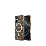Guess iPhone 17 IML Baskılı 4G Desenli Klasik Logolu Kahverengi Magsafe Uyumlu Telefon Kılıfı
