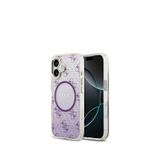 Guess iPhone 17 Mor 4G Desenli Simli Silikon Magsafe Uyumlu Telefon Kılıfı