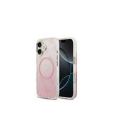 Guess iPhone 17 Pembe 4G Desenli Simli Magsafe Uyumlu Telefon Kılıfı