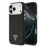 Guess iPhone 17 Pro 4G Büyük Metal Logolu Siyah Kılıf