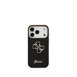 Guess iPhone 17 Pro 4G Glitter Büyük Metal Kamera Çerçeveli Magsafe Siyah Uyumlu Telefon Kılıfı