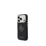 Guess Iphone 17 Pro 4g Siyah Metal Kamera Çerçeveli Pu Deri Telefon Kılıfı
