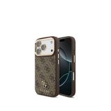 Guess iPhone 17 Pro 4G Yazı Logolu 3in1 Kahverengi Ekran Lens Koruyucu ve Telefon Kılıfı Set