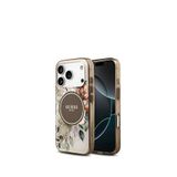 Guess iPhone 17 Pro Flower Tonal Circle Magsafe Uyumlu Kahverengi Telefon Kılıfı