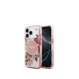 Guess iPhone 17 Pro Flower Tonal Circle Magsafe Uyumlu Pembe Telefon Kılıfı