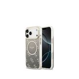 Guess iPhone 17 Pro Gri 4G Desenli Simli Magsafe Uyumlu Telefon Kılıfı