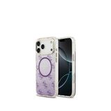 Guess iPhone 17 Pro Max 4G Desenli Simli Silikon Magsafe Mor Uyumlu Telefon Kılıfı