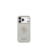 Guess iPhone 17 Pro Max 4G Glitter Magsafe Büyük Metal Kamera Çerçeveli Gri Uyumlu Telefon Kılıfı