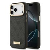 Guess iPhone 17 Pro Max 4G Pu Metal Plaka Siyah Kılıf