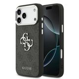 Guess İphone 17 Pro Max Kılıf Lisanslı Gümüş Kamera Çerçeveli 4G Desen Büyük 4G Ve Yazı Logolu Siyah