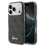 Guess iPhone 17 Pro Max Kılıf Lisanslı M-safe Özellikli Script Yazı Logolu 4G Desenli Kapak Siyah