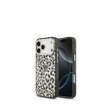 Guess Iphone 17 Pro Max Simli Leopar Desenli Magsafe Uyumlu Telefon Kılıfı - Siyah