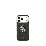 Guess iPhone 17 Pro Max Siyah Büyük 4G Metal Logolu Kalın Askılı Telefon Kılıfı