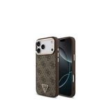 Guess Iphone 17 Pro Max Taşlı Üçgen Logolu 4g Desenli Magsafe Uyumlu Kahverengi Telefon Kılıfı