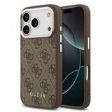 Guess İphone 17 Pro Max Uyumlu Kılıf Lisanslı M-Safe Özellikli 4G Klasik Yazı Logolu Kapak Kahvereng
