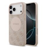 Guess İphone 17 Pro Max Uyumlu Kılıf Lisanslı M-Safeli Yazı Logolu Circle Classic Kapak Pembe