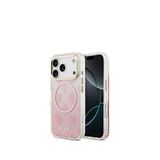 Guess iPhone 17 Pro Simli Peony Desenli Magsafe Uyumlu Pembe Telefon Kılıfı