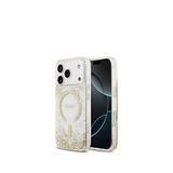 Guess iPhone 17 Pro Transparan Resin Bottom Magsafe Uyumlu Altın Telefon Kılıfı