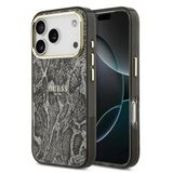 Guess İphone 17 Pro Uyumlu Kılıf Lisanslı M-Safe Özellikli Yazı Logolu Python Desenli Kapak Siyah