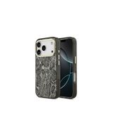 Guess iPhone 17 Pro Yazı Logolu Python Desenli Magsafe Uyumlu Siyah Telefon Kılıfı