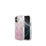 Guess iPhone 17 Simli Peony Desenli Magsafe Uyumlu Pembe Telefon Kılıfı