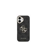 Guess iPhone 17 Siyah Büyük 4G Metal Logolu Kalın Askılı Telefon Kılıfı