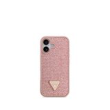 Guess iPhone 17 Taşlı Üçgen Logolu Pembe Telefon Kılıfı
