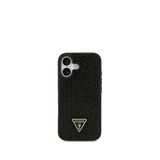 Guess iPhone 17 Taşlı Üçgen Logolu Siyah Telefon Kılıfı