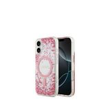 Guess iPhone 17 Transparan Resin Bottom Magsafe Uyumlu Pembe Telefon Kılıfı