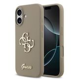 Guess İphone 17 Uyumlu Kılıf Orjinal Lisanslı Grained Yazı Logolu Kapak Kahverengi