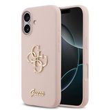 Guess İphone 17 Uyumlu Kılıf Orjinal Lisanslı Grained Yazı Logolu Kapak Pembe