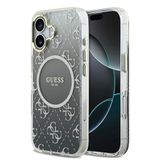 Guess İphone 17 Uyumlu Kılıf Orjinal Lisanslı M-Safe Özellikli 4G Desenli Simli Silikon Kapak Gri