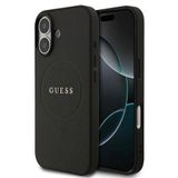 Guess İphone 17 Uyumlu Kılıf Orjinal Lisanslı M-Safe Şarj Özellikli Yazı Logolu Pu Deri Kapak Siyah
