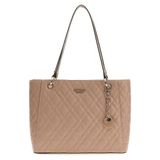 Guess Isemay Logo Patent Shopper Kadın Omuz Çantası HWGG9628250 - Bej