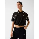 Guess Jasmine Kısa Polo Yakalı Yarım Fermuarlı Kadın Siyah Polo T-Shirt V6gp01k2945-Jblk