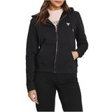 Guess Jeans Düz Siyah Kadın Sweatshırt GJ ZIP HOOD REG MINI - ORGANIC CO/P