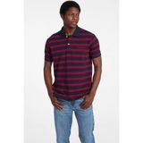 Guess Jeans Erkek Polo Yaka Siyah Kırmızı Çizgili T-Shirt - Siyah - Kırmızı - XL