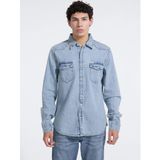 Guess Jeans Gj Slim Ls Erkek Regular Fit Denim Gömlek M5RH55D5M82, L